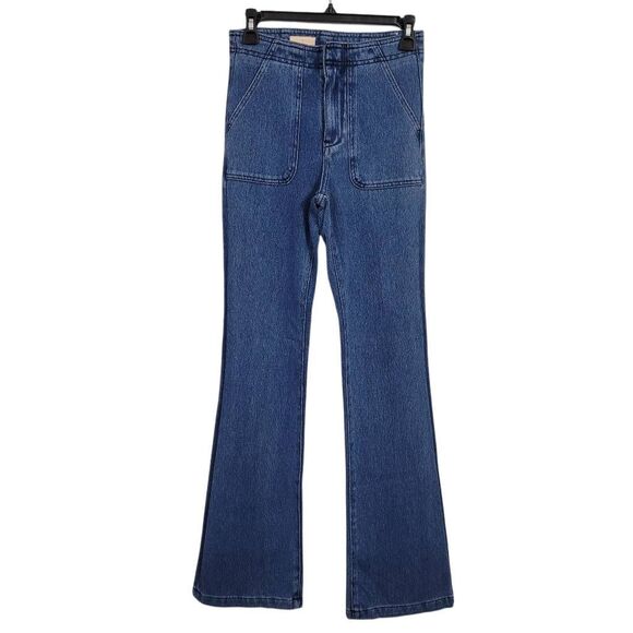 Pilcro The Icon Flare High Rise‎ Trouser Bootcut Jeans Sz 2 Cotton Boho Hippie - Picture 2 of 11